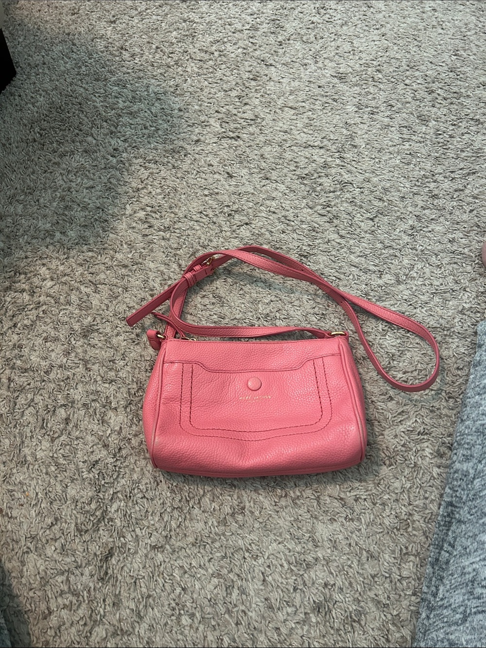 Marc Jacobs Pink Pebbled Leather Crossbody with Front Snap Pocket